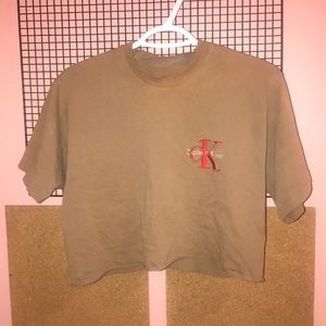 Calvin Klein Tops - Calvin Klein Cropped Tan Shirt Calvin Klein Tops - Calvin Klein Cropped Tan Shirt